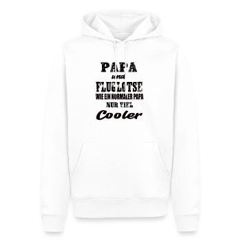 Papa und Fluglotse - Männer Premium Bio Hoodie - Weiß - Vorne - Nico (187cm)