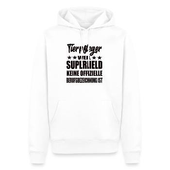 Tierpfleger Superheld Spruch - Männer Premium Bio Hoodie - Weiß - Vorne - Nico (187cm)