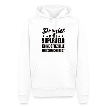 Drogist Superheld Spruch - Männer Premium Bio Hoodie - Weiß - Vorne - Nico (187cm)