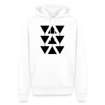 Forme géométrique triangle - Sweat à capuche Premium bio Homme - blanc - Devant - Nico (187cm)