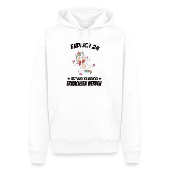 24 Geburtstag Positive Sprüche Zum 24 geburtstag - Männer Premium Bio Hoodie - Weiß - Vorne - Nico (187cm)