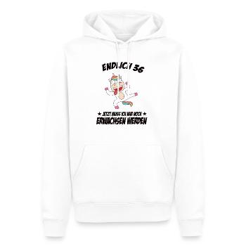 36 Geburtstag Positive Sprüche Zum 36 geburtstag - Männer Premium Bio Hoodie - Weiß - Vorne - Nico (187cm)