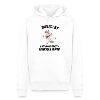 37 Geburtstag Positive Sprüche Zum 37 geburtstag - Männer Premium Bio Hoodie - Weiß - Vorne - Nico (187cm)