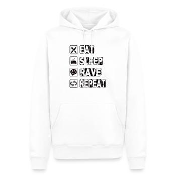 Eat Sleep Rave Repeat - Männer Premium Bio Hoodie - Weiß - Vorne - Nico (187cm)