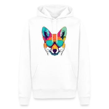 Hektor der Kojote - Männer Premium Bio Hoodie - Weiß - Vorne - Nico (187cm)