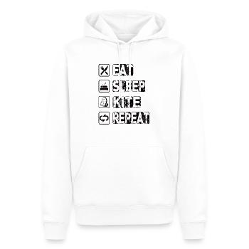 Eat Sleep Kite Repeat - Männer Premium Bio Hoodie - Weiß - Vorne - Nico (187cm)