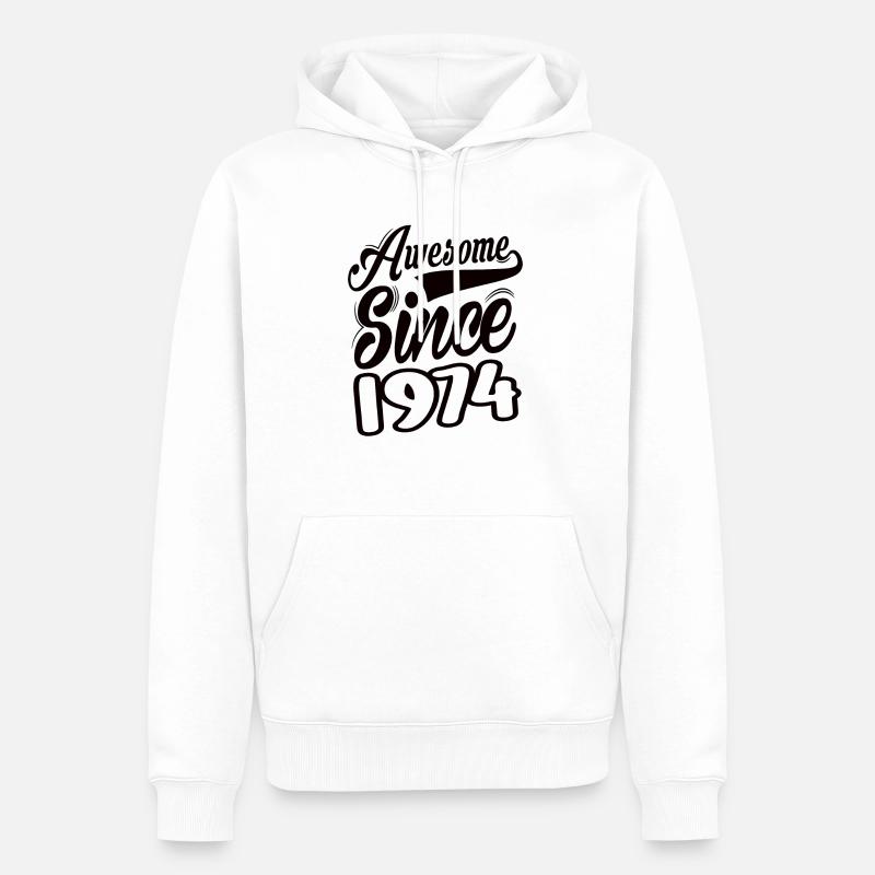 Awesome Since 1974 - Männer Premium Bio Hoodie - Weiß