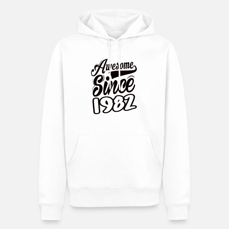 Awesome Since 1982 - Männer Premium Bio Hoodie - Weiß