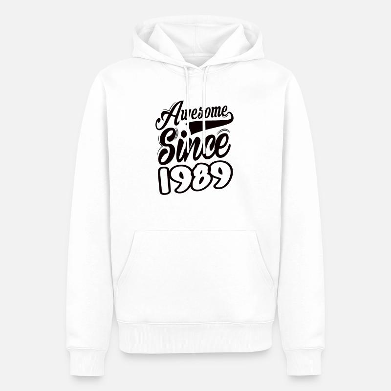 Génial depuis 1989 - Sweat à capuche Premium bio Homme - blanc