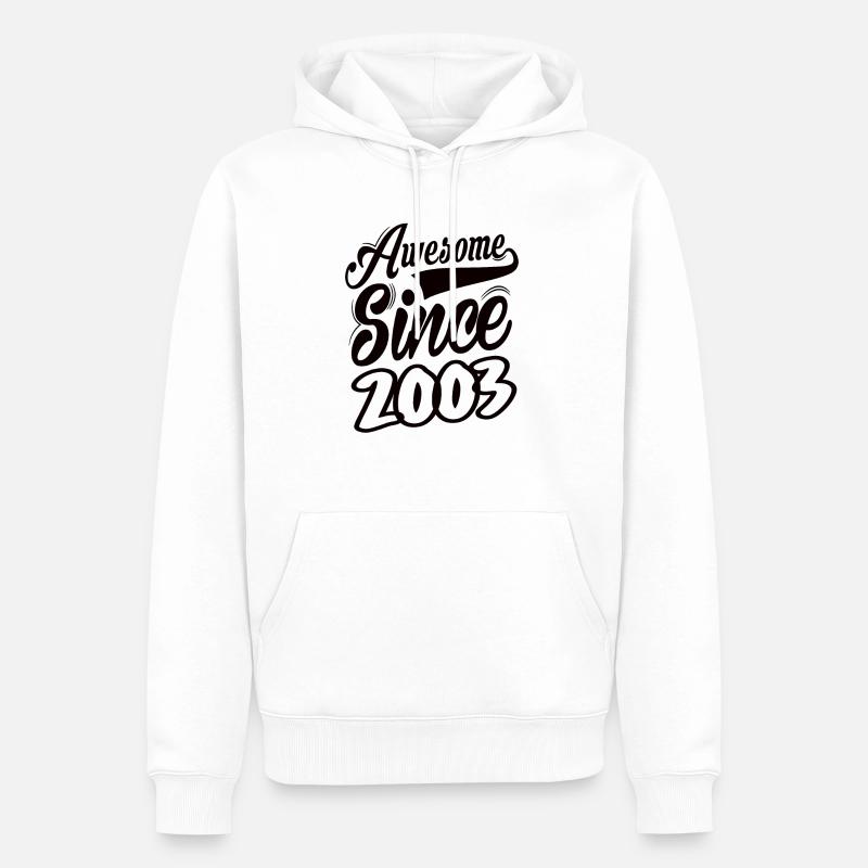 Awesome Since 2003 - Männer Premium Bio Hoodie - Weiß