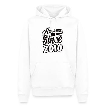 Génial depuis 2010 - Sweat à capuche Premium bio Homme - blanc - Devant - Nico (187cm)