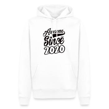 Génial depuis 2020 - Sweat à capuche Premium bio Homme - blanc - Devant - Nico (187cm)