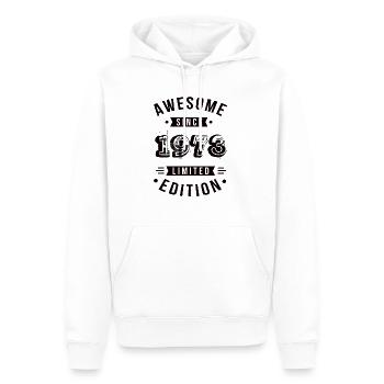 Awesome Since 1973 Limited Edition - Männer Premium Bio Hoodie - Weiß - Vorne - Nico (187cm)