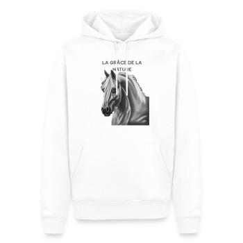la Grace de la nature - Sweat à capuche Premium bio Homme - blanc - Devant - Nico (187cm)