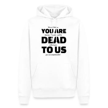 Lustiger Spruch für Abschiedsgeschenk - Männer Premium Bio Hoodie - Weiß - Vorne - Nico (187cm)