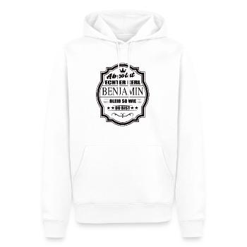 Absolut Echter Kerl Benjamin Bleib So Wie Du Bist - Männer Premium Bio Hoodie - Weiß - Vorne - Nico (187cm)