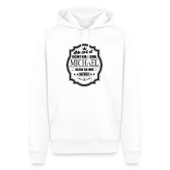 Absolut Echter Kerl Michael Bleib So Wie Du Bist - Männer Premium Bio Hoodie - Weiß - Vorne - Nico (187cm)