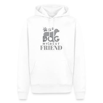 Chien mon meilleur ami - Sweat à capuche Premium bio Homme - blanc - Devant - Nico (187cm)