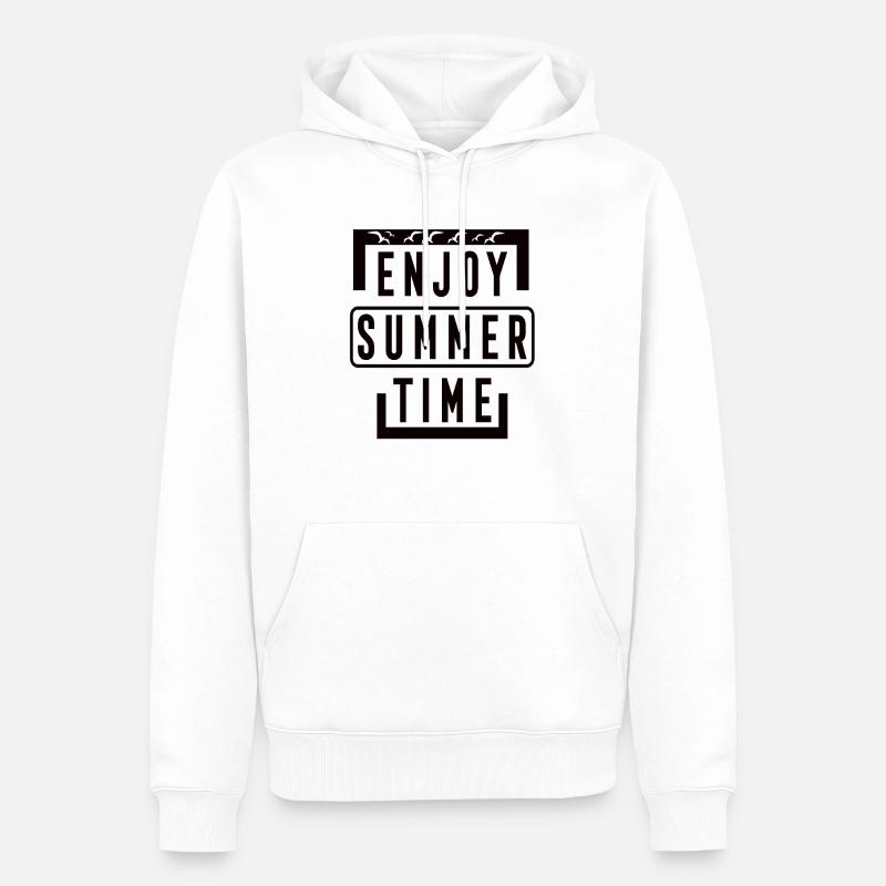 Profitez de l’heure d’été - Sweat à capuche Premium bio Homme - blanc