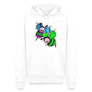 Bienen - Männer Premium Bio Hoodie - Weiß - Vorne - Nico (187cm)