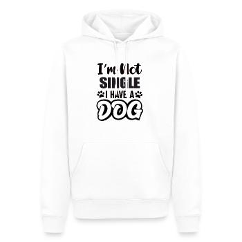 Im Not Single I Have A Dog - Männer Premium Bio Hoodie - Weiß - Vorne - Nico (187cm)