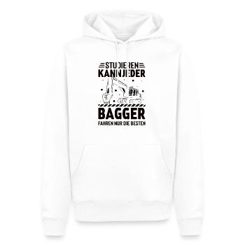 Bagger Baggerfahrer Baugeräte Baustelle - Männer Premium Bio Hoodie - Weiß - Vorne - Nico (187cm)