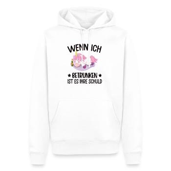 Einhorn Lustiger Spruch Einhorn Saufen Fabel - Männer Premium Bio Hoodie - Weiß - Vorne - Nico (187cm)