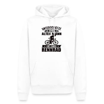 Rennrad Rennradfahrer Radsport Radrennen Fahrrad - Männer Premium Bio Hoodie - Weiß - Vorne - Nico (187cm)