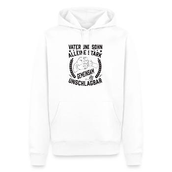 Vater und Sohn - Männer Premium Bio Hoodie - Weiß - Vorne - Nico (187cm)