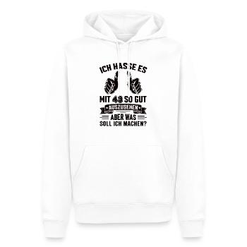 43 Geburtstag 43 Jahre 43 Lebensjahr 43 Lebenalter - Männer Premium Bio Hoodie - Weiß - Vorne - Nico (187cm)
