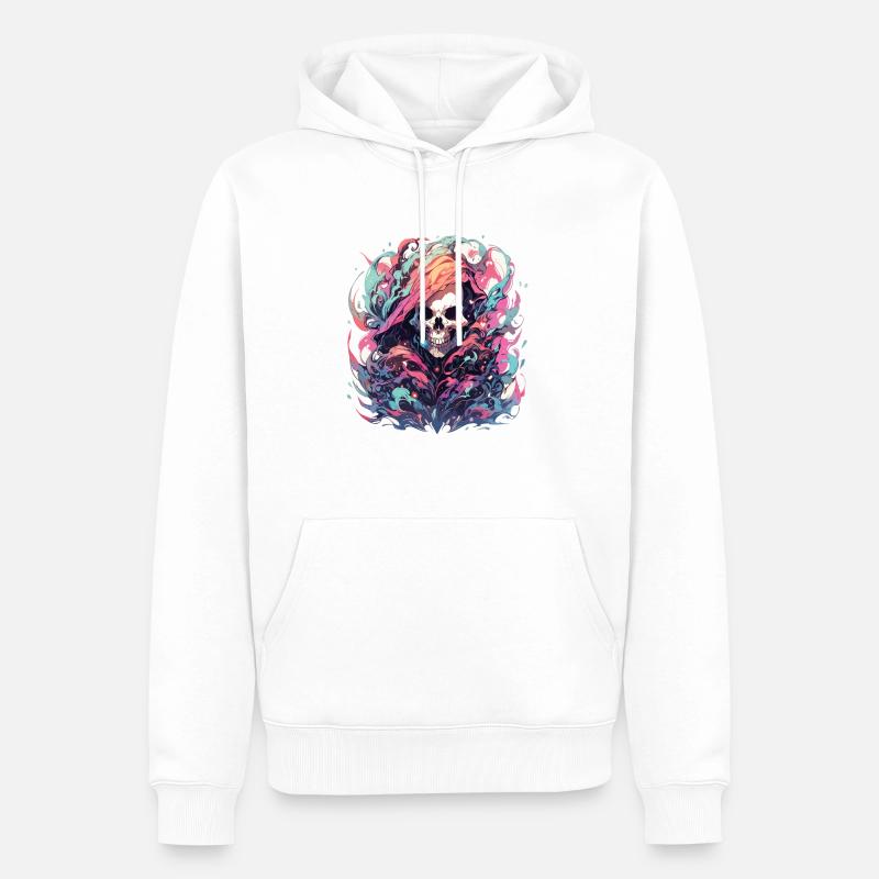 Crâne - Sweat à capuche Premium bio Homme - blanc