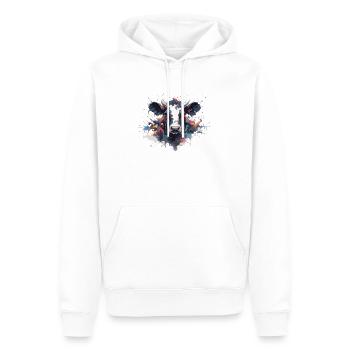 Vache Tête de vache Audacieuse Agriculture Veau - Sweat à capuche Premium bio Homme - blanc - Devant - Nico (187cm)