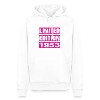 Édition limitée 1953 - Sweat à capuche Premium bio Homme - blanc - Devant - Nico (187cm)
