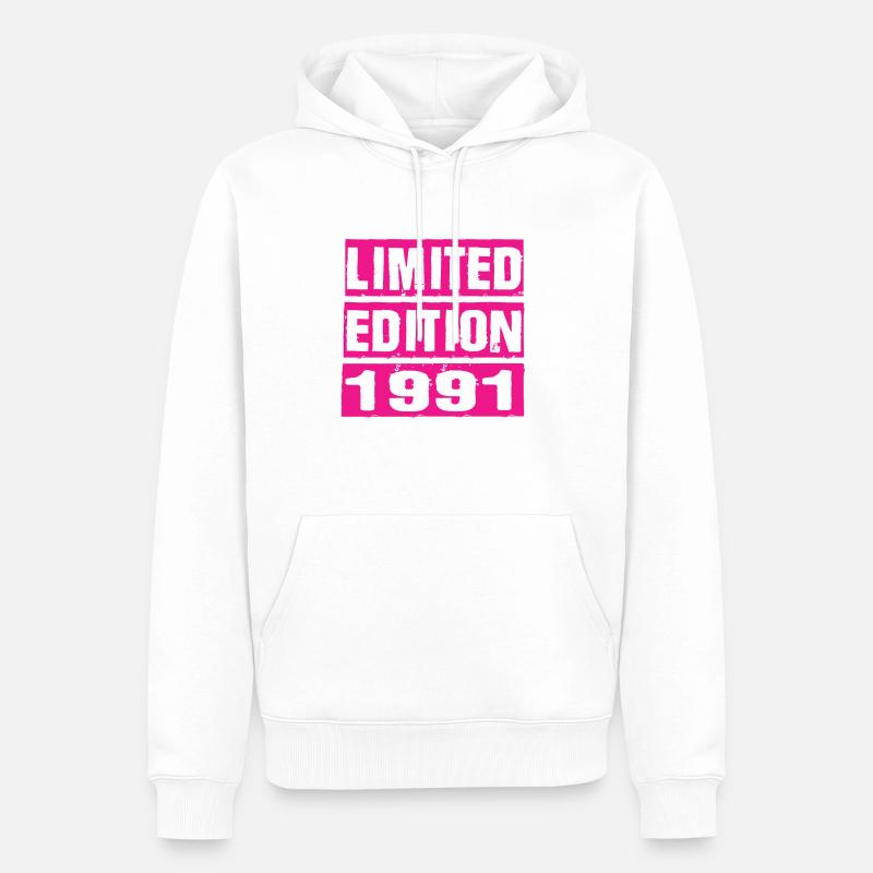 Édition limitée 1991 - Sweat à capuche Premium bio Homme - blanc