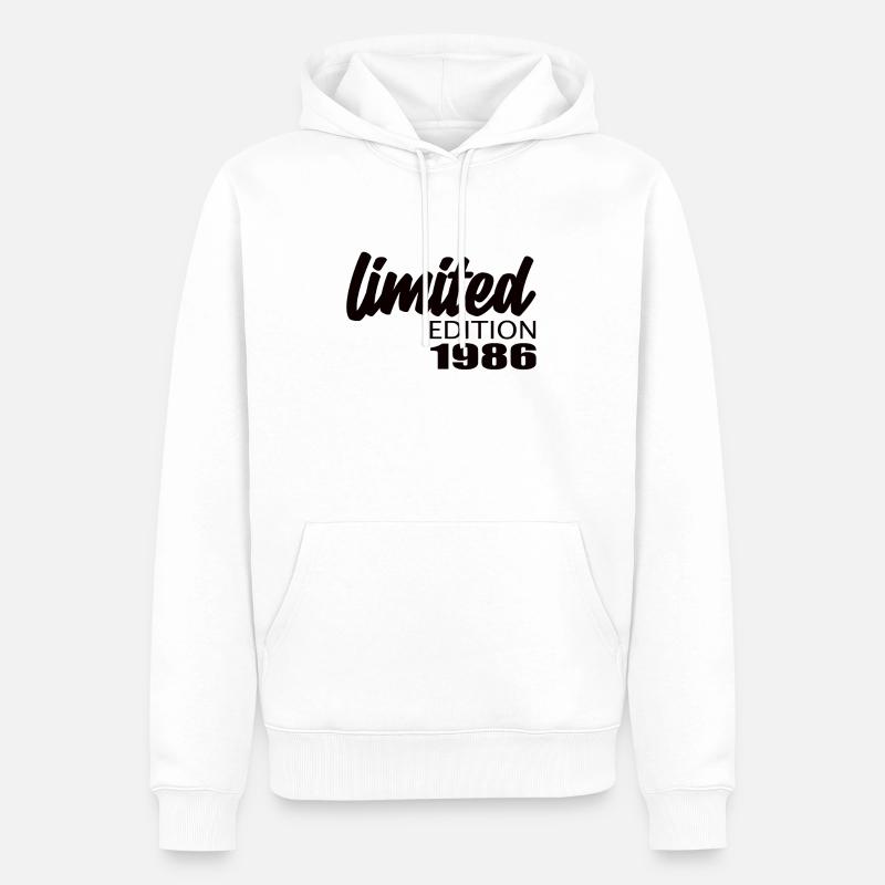 Édition limitée 1986 - Sweat à capuche Premium bio Homme - blanc