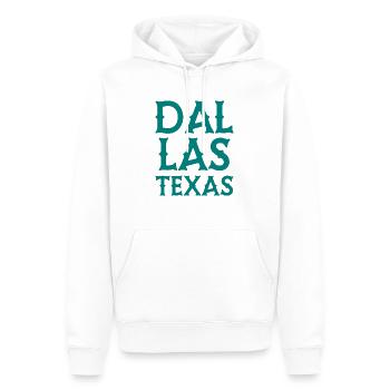 Dallas - Texas - États-Unis d’Amérique - États-Unis - Sweat à capuche Premium bio Homme - blanc - Devant - Nico (187cm)