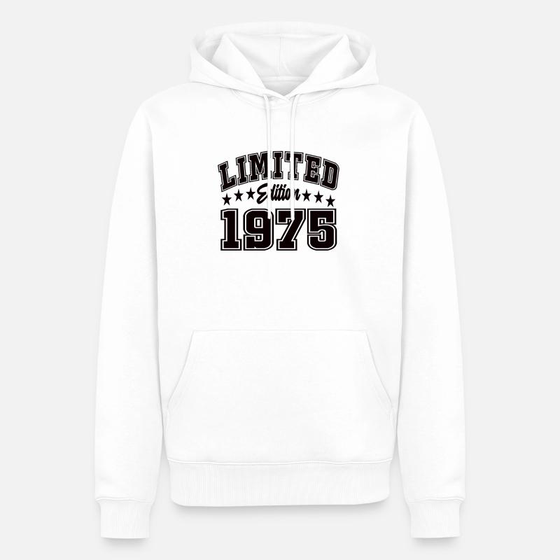 Édition limitée 1975 - Sweat à capuche Premium bio Homme - blanc