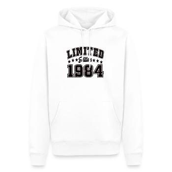 Limited Edition 1984 - Männer Premium Bio Hoodie - Weiß - Vorne - Nico (187cm)