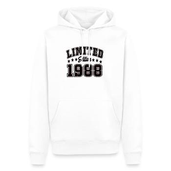 Édition limitée 1988 - Sweat à capuche Premium bio Homme - blanc - Devant - Nico (187cm)