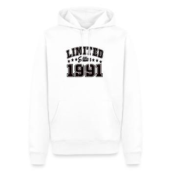 Limited Edition 1991 - Männer Premium Bio Hoodie - Weiß - Vorne - Nico (187cm)