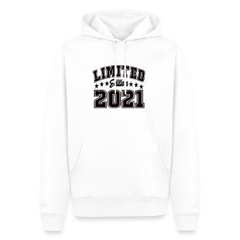 Limited Edition 2021 - Männer Premium Bio Hoodie - Weiß - Vorne - Nico (187cm)