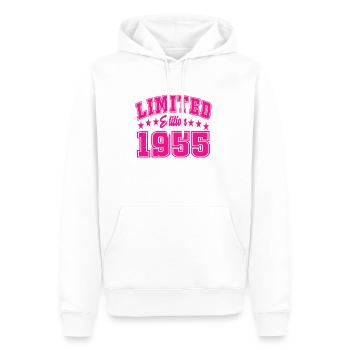 Édition limitée 1955 - Sweat à capuche Premium bio Homme - blanc - Devant - Nico (187cm)