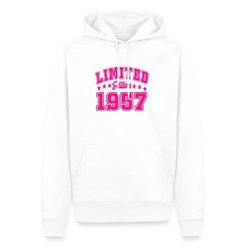Édition limitée 1957 - Sweat à capuche Premium bio Homme - blanc - Devant - Nico (187cm)