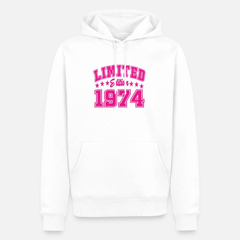 Édition limitée 1974 - Sweat à capuche Premium bio Homme - blanc