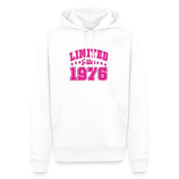 Édition limitée 1976 - Sweat à capuche Premium bio Homme - blanc - Devant - Nico (187cm)