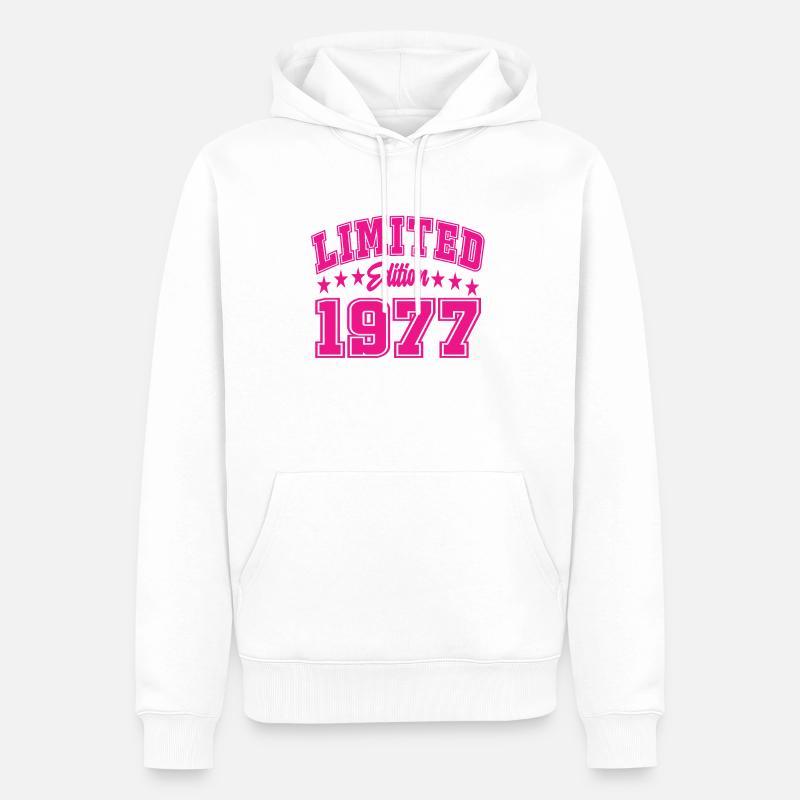 Édition limitée 1977 - Sweat à capuche Premium bio Homme - blanc