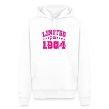 Édition limitée 1984 - Sweat à capuche Premium bio Homme - blanc - Devant - Nico (187cm)