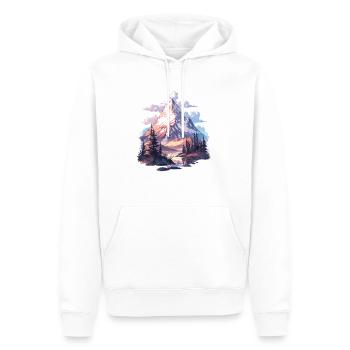 Montagnes De Montagne Montagnes Paysage De Montagne Alpiniste - Sweat à capuche Premium bio Homme - blanc - Devant - Nico (187cm)