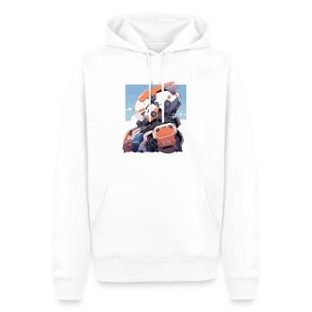 Roboter - Männer Premium Bio Hoodie - Weiß - Vorne - Nico (187cm)