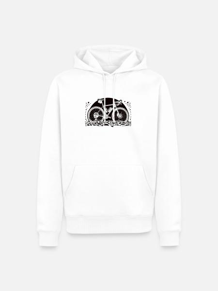 Vélo de gravier - Sweat à capuche Premium bio Homme - blanc